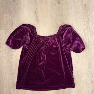 Old Navy Velvet Puff Sleeve Top